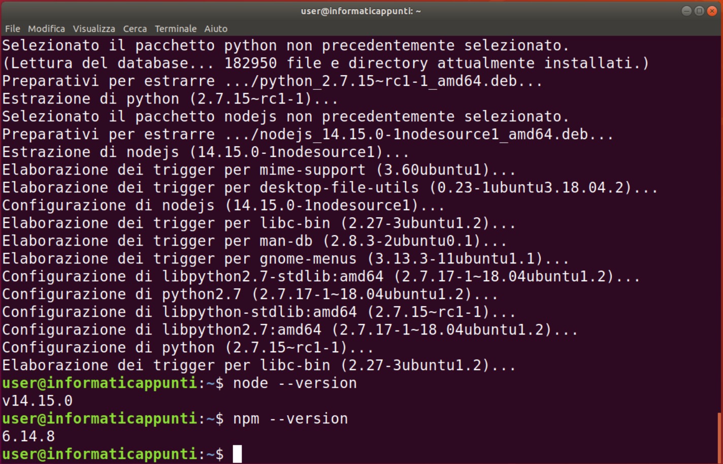 Node js Ubuntu install.